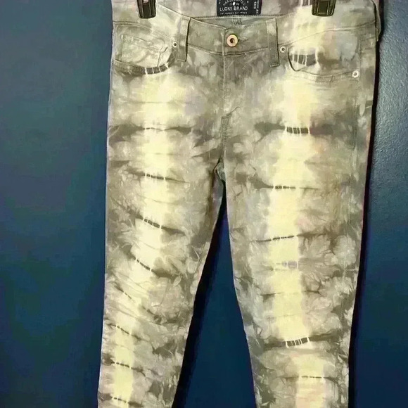 Lucky Brand Women's Jeans Size 8/29 Grungecore Super Skinny Tie Die Bleached Y2K - Picture 3 of 11